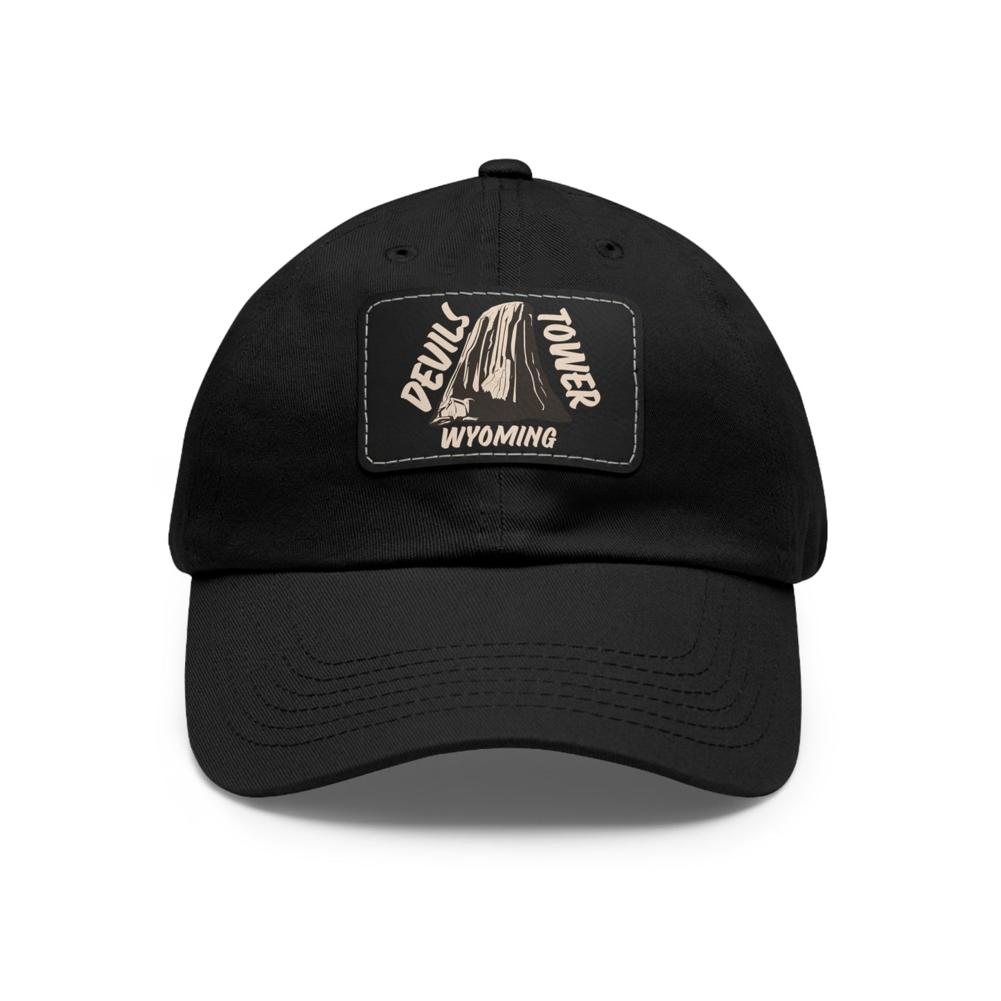 Devils Tower National Monument Dad Hat with Leather Patch
