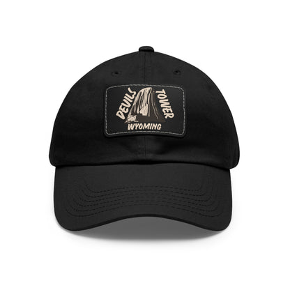 Devils Tower National Monument Dad Hat with Leather Patch