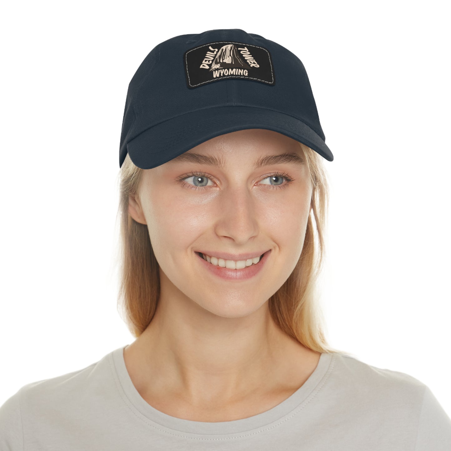 Devils Tower National Monument Dad Hat with Leather Patch