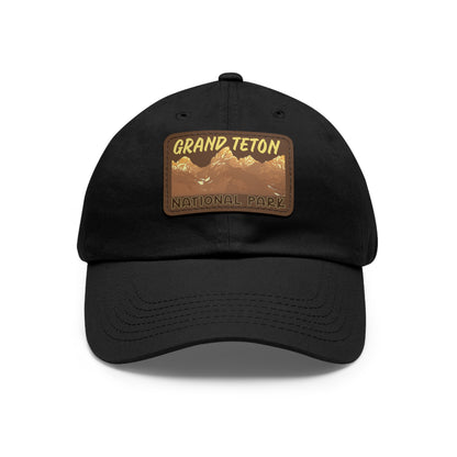 Grand Tetons National Park Dad Hat with Leather Patch