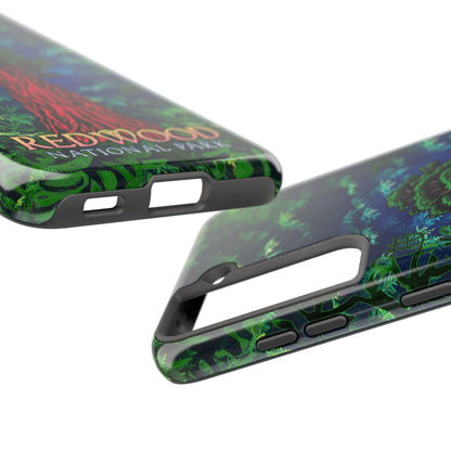 Phone case with Redwood National Park design on a white background