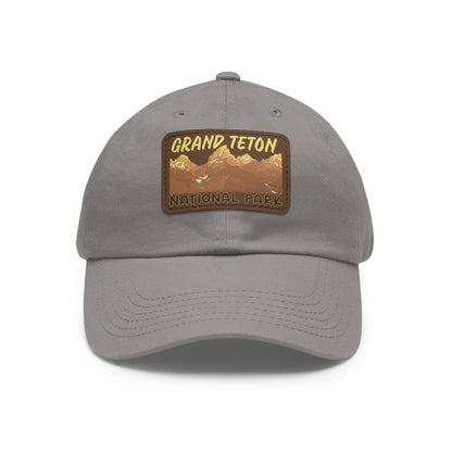 Grand Tetons National Park Dad Hat with Leather Patch