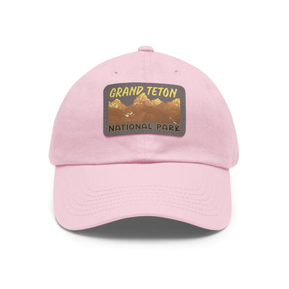 Grand Tetons National Park Dad Hat with Leather Patch