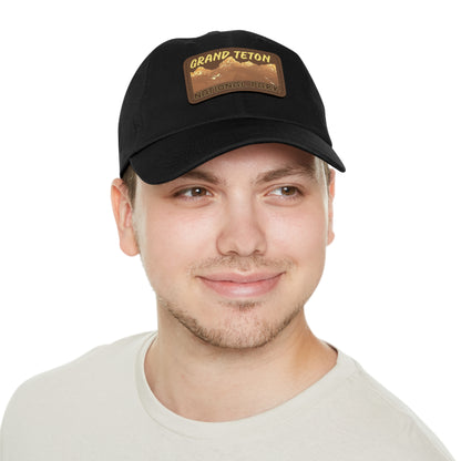 Grand Tetons National Park Dad Hat with Leather Patch