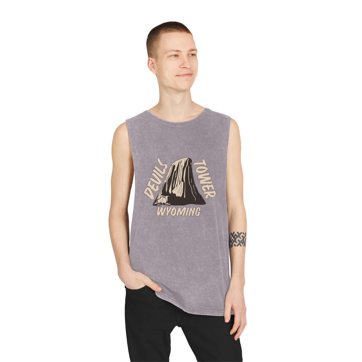 Devils Tower Unisex Stonewash Tank Top