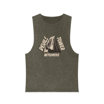 Devils Tower Unisex Stonewash Tank Top