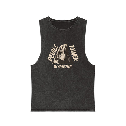 Devils Tower Unisex Stonewash Tank Top
