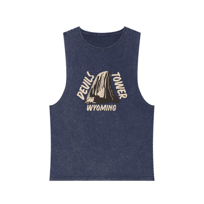 Devils Tower Unisex Stonewash Tank Top