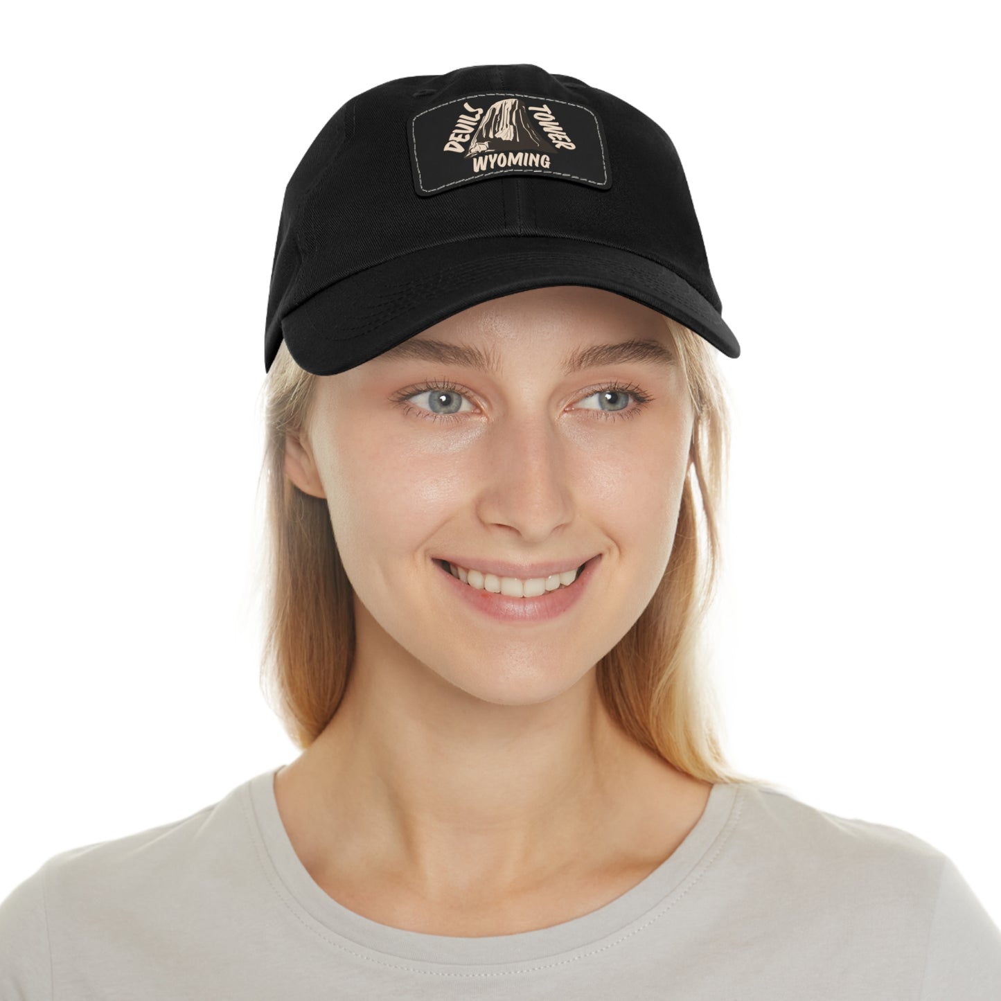 Devils Tower National Monument Dad Hat with Leather Patch