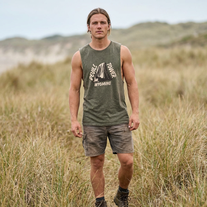 Devils Tower Unisex Stonewash Tank Top