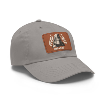 Devils Tower National Monument Dad Hat with Leather Patch