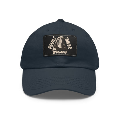 Devils Tower National Monument Dad Hat with Leather Patch