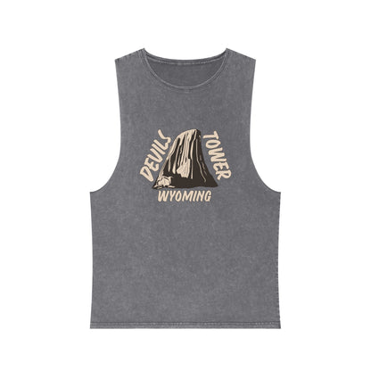Devils Tower Unisex Stonewash Tank Top
