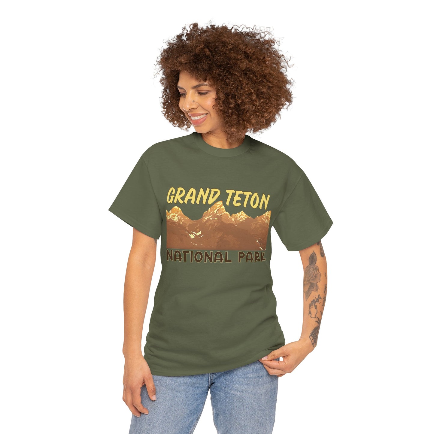 Grand Teton National Park Unisex Heavy 100% Cotton Tee