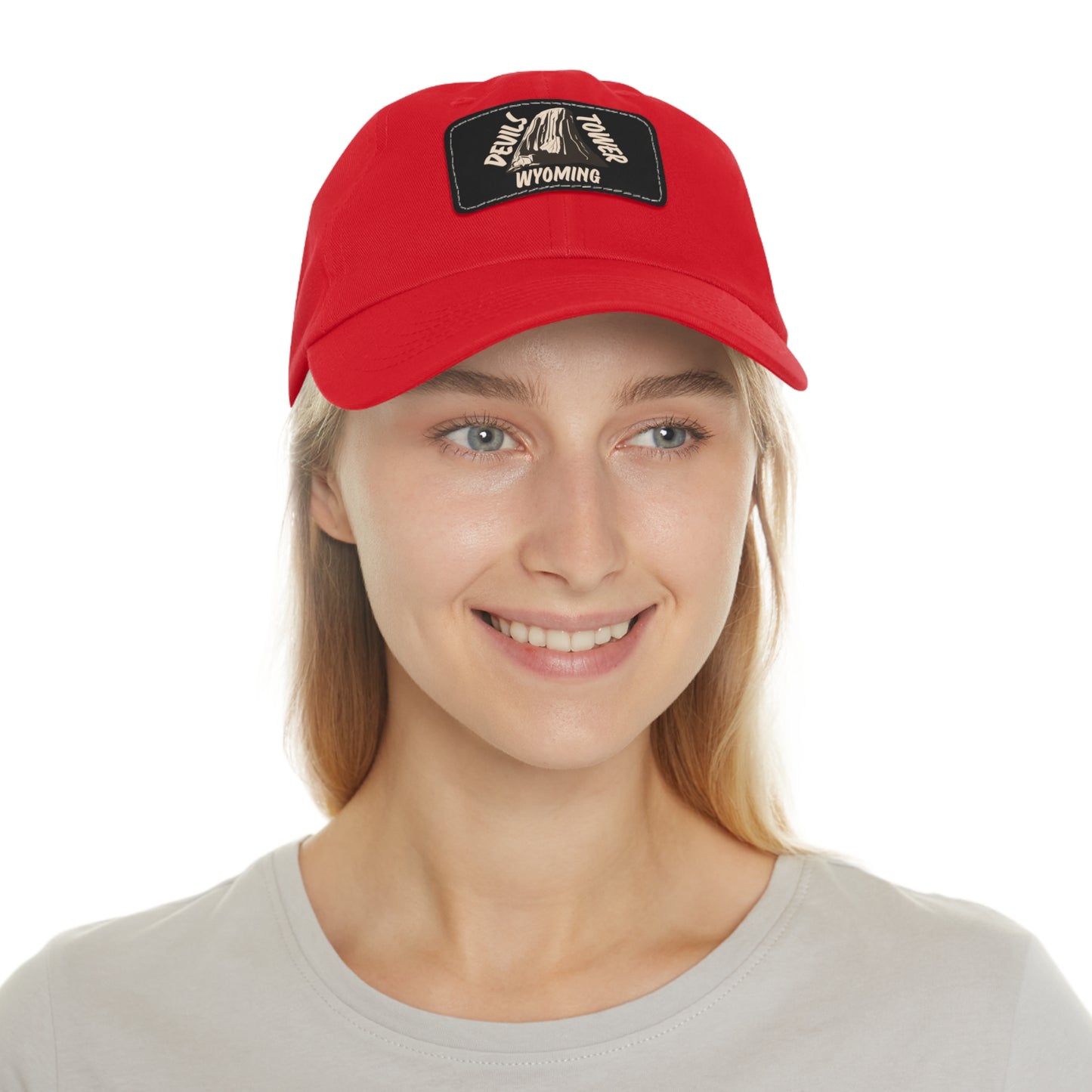 Devils Tower National Monument Dad Hat with Leather Patch