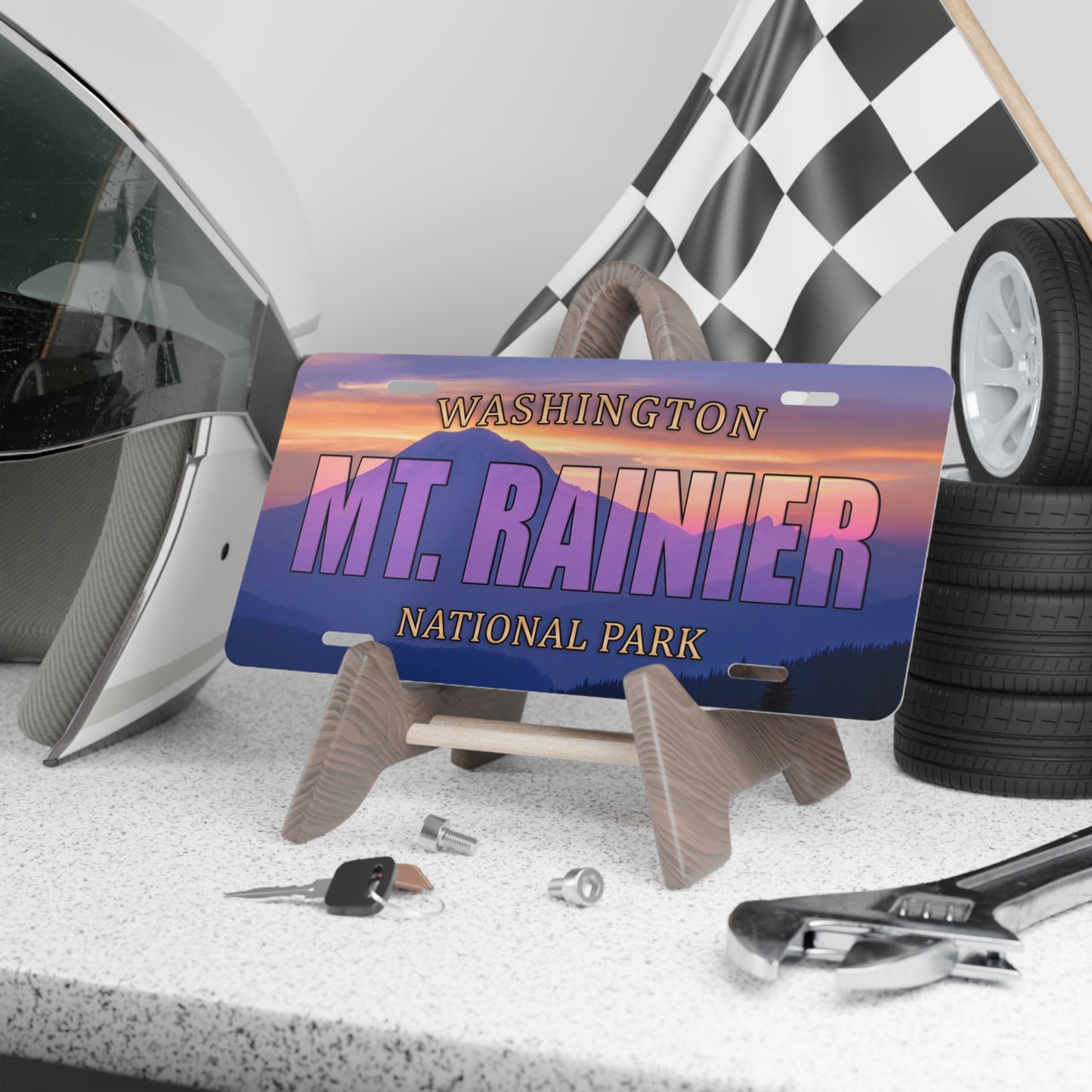 Mount Rainier National Park Custom License Plate