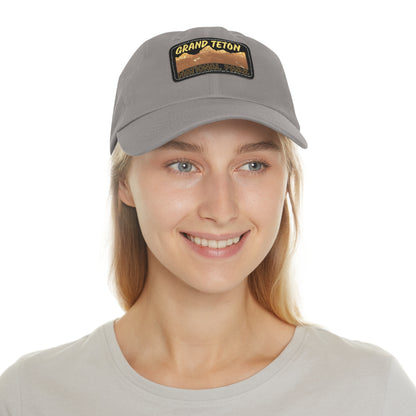 Grand Tetons National Park Dad Hat with Leather Patch