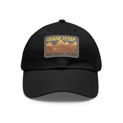 Grand Tetons National Park Dad Hat with Leather Patch