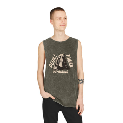 Devils Tower Unisex Stonewash Tank Top