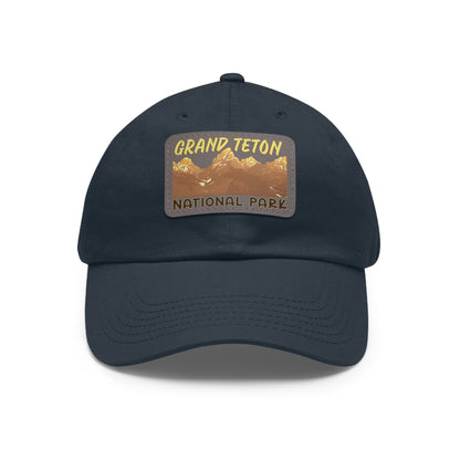 Grand Tetons National Park Dad Hat with Leather Patch