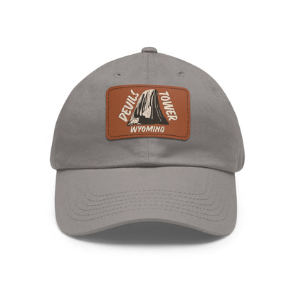 Devils Tower National Monument Dad Hat with Leather Patch