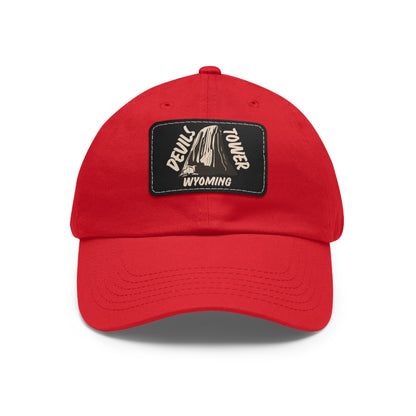 Devils Tower National Monument Dad Hat with Leather Patch