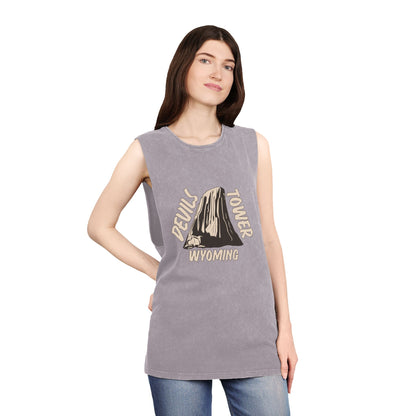 Devils Tower Unisex Stonewash Tank Top