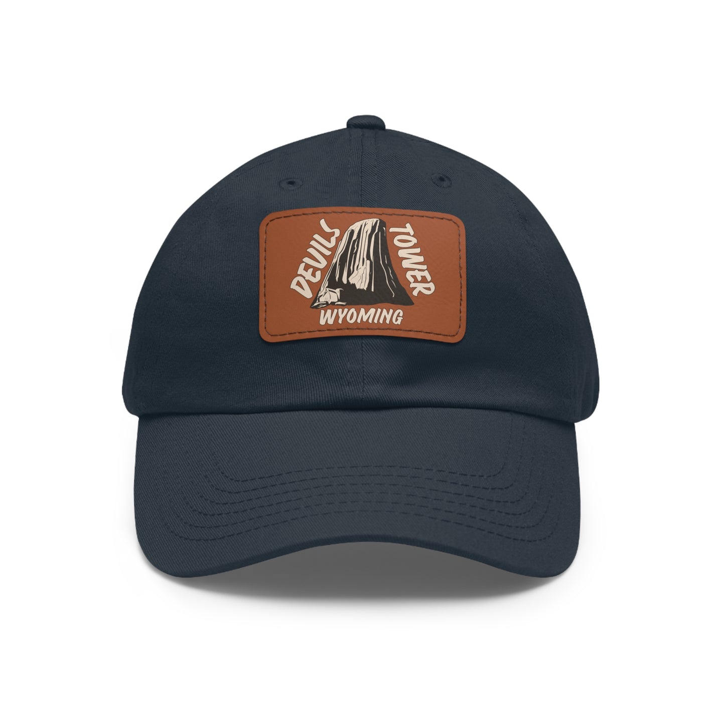 Devils Tower National Monument Dad Hat with Leather Patch