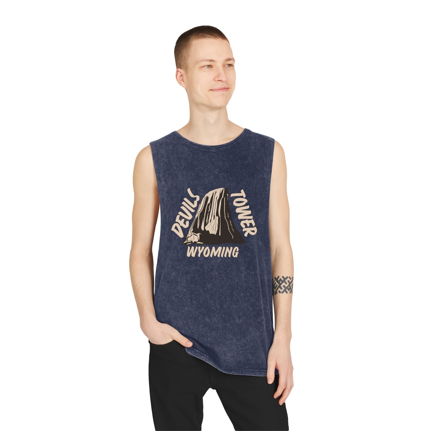 Devils Tower Unisex Stonewash Tank Top