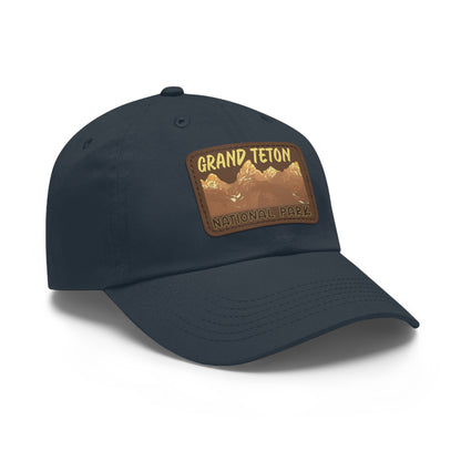 Grand Tetons National Park Dad Hat with Leather Patch