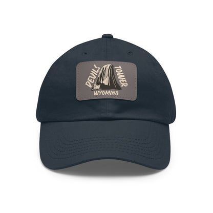 Devils Tower National Monument Dad Hat with Leather Patch