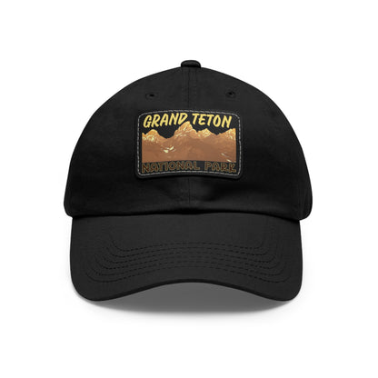 Grand Tetons National Park Dad Hat with Leather Patch
