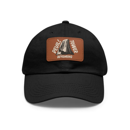 Devils Tower National Monument Dad Hat with Leather Patch